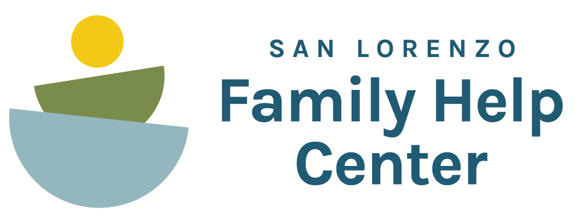 San Lorenzo Family Help Center Logo - text and food bowl.